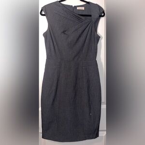 Calvin Klein Women's Black Asymmetric Neck Sheath Dress Size 2